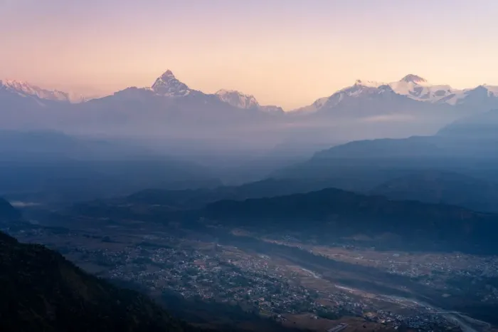Framed Print : View of the Himalayas from Sarangkot, Pokhara, Nepal Framed Print : View of the Himalayas from Sarangkot, Pokhara, Nepal