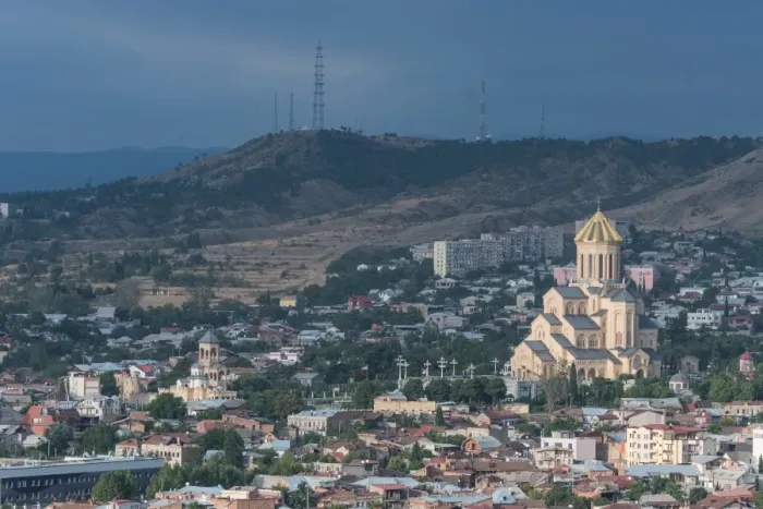 Framed Print : View of the Holy Trinity Cathedral Tsminda Sameba in Tbilisi, Georgia Framed Print : View of the Holy Trinity Cathedral Tsminda Sameba in Tbilisi, Georgia