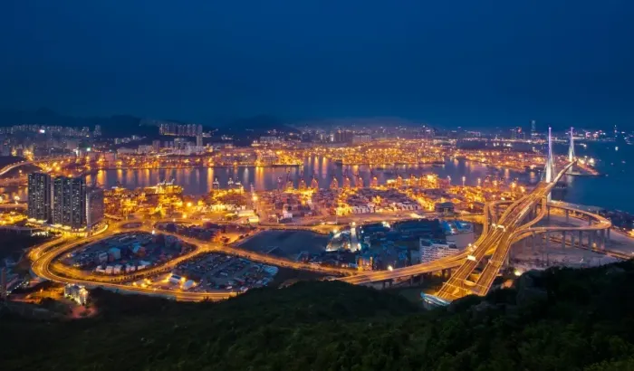 Framed Print : View towards hongkong industrial area Framed Print : View towards hongkong industrial area
