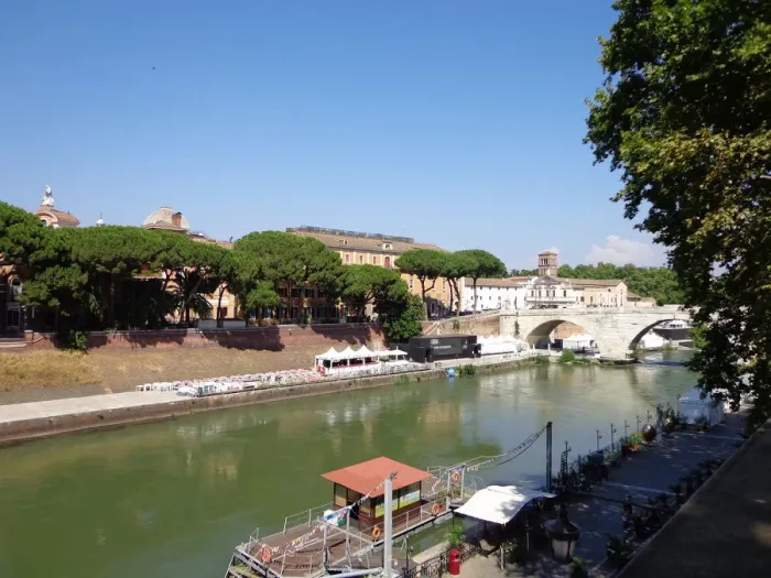 Framed Print : A view on Isola Tiberina, Tiber Island, Rome, Italy Framed Print : A view on Isola Tiberina, Tiber Island, Rome, Italy