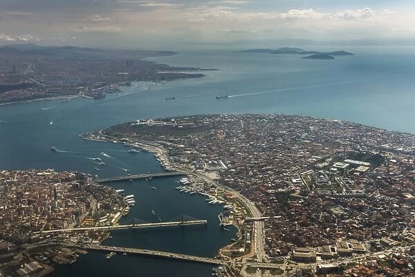 View of Istanbul from a plane