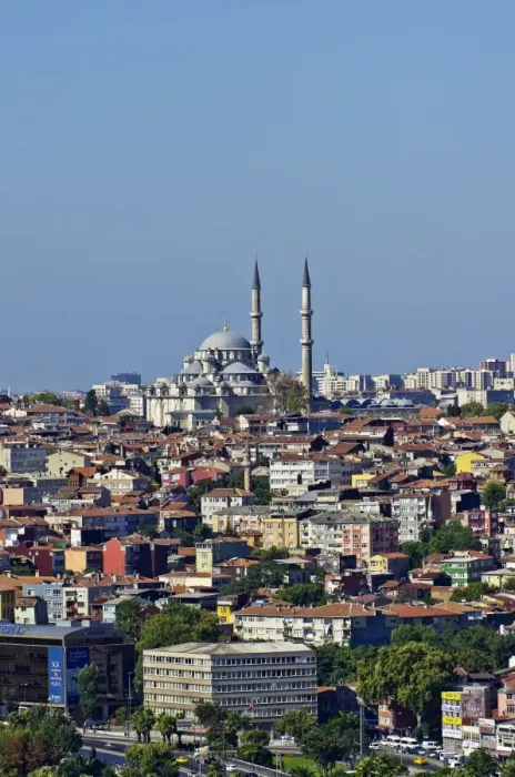 Framed Print : View of Istanbul as seen from the Galata tower, the Sueleymaniye Mosque at the back, Istanbul, Turkey Framed Print : View of Istanbul as seen from the Galata tower, the Sueleymaniye Mosque at the back, Istanbul, Turkey