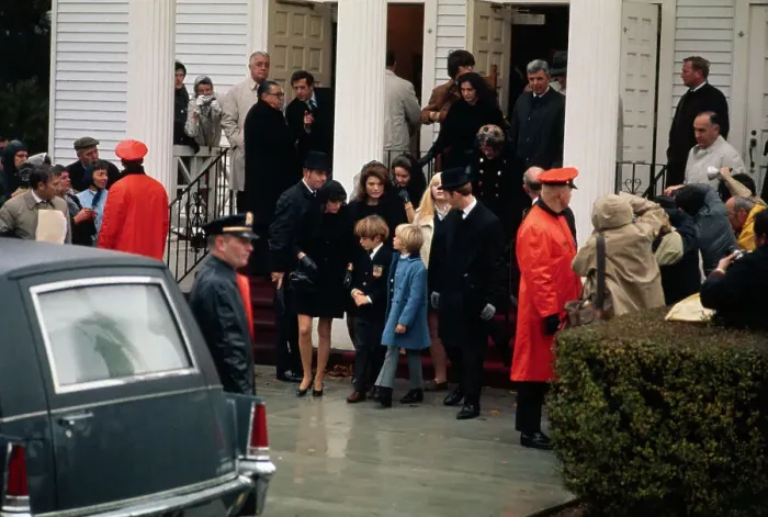 Framed Print : View of Jacqueline Kennedy Onassis Outside at Church Services Framed Print : View of Jacqueline Kennedy Onassis Outside at Church Services