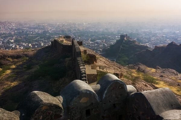 View from Jodhpurs city wall, Jodhpur, Rajasthan, India