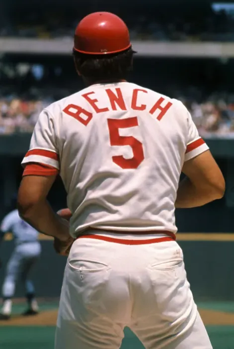 Framed Print : Back View of Johnny Bench on Baseball Field Framed Print : Back View of Johnny Bench on Baseball Field