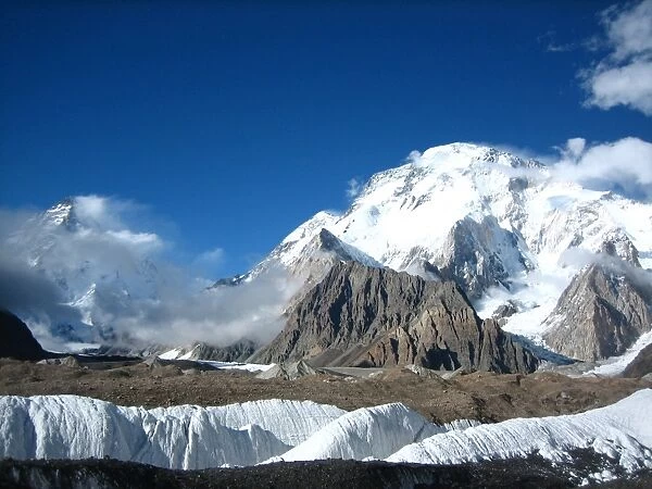 View of K2 and Broad Peak mountains from Concordia