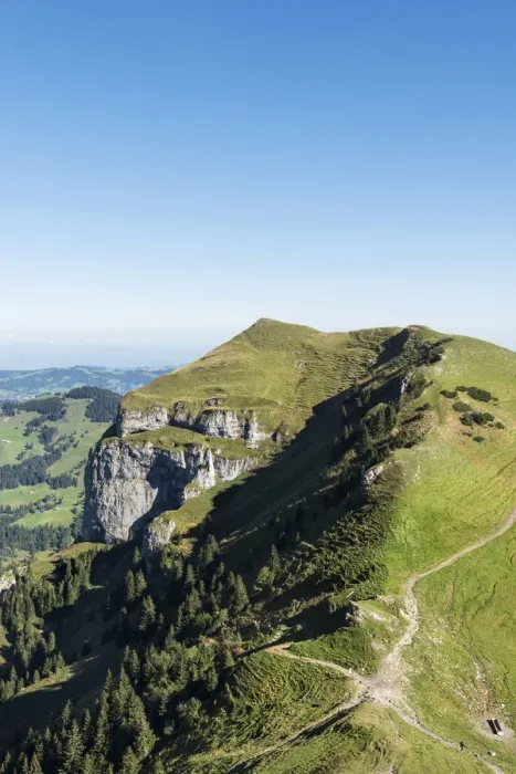 Framed Print : View of Kamor mountain, 1751m, as seen from Hoher Kasten mountain, 1794m, canton of Appenzell Inner-Rhodes, Switzerland, Europe Framed Print : View of Kamor mountain, 1751m, as seen from Hoher Kasten mountain, 1794m, canton of Appenzell Inner-Rhodes, Switzerland, Europe