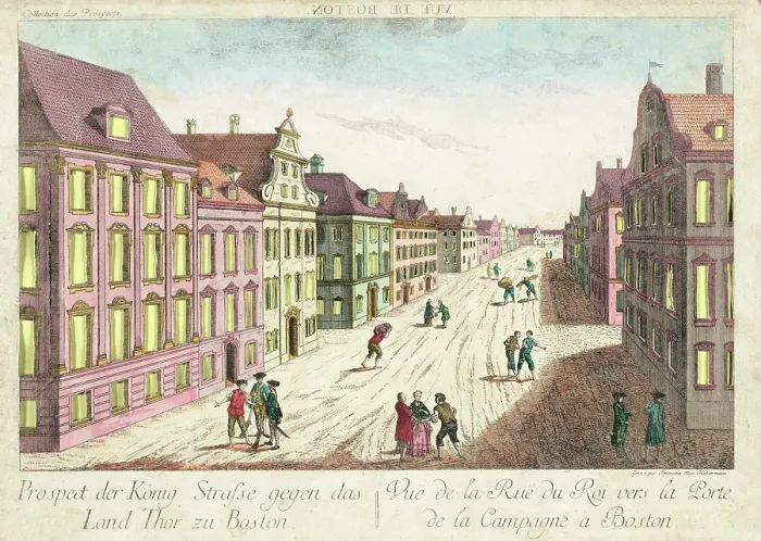 Framed Print : View of King Street, Boston Framed Print : View of King Street, Boston