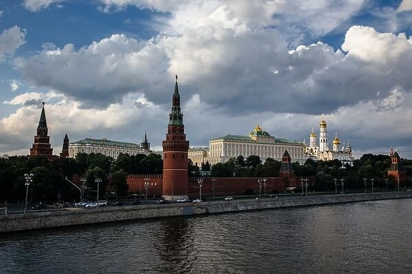 View on Kremlin and Moscow river from Bolshoy Kamenny Bridge