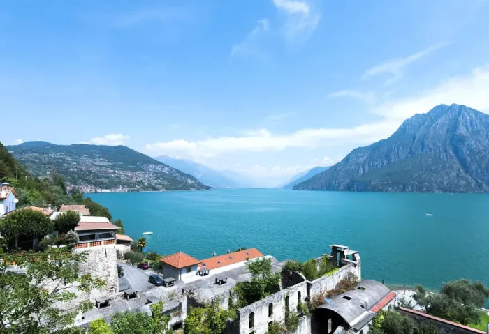 Framed Print : View of Lake Iseo from Castro, Lombardy Framed Print : View of Lake Iseo from Castro, Lombardy