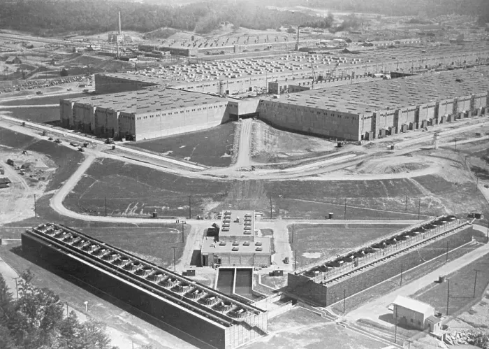 Framed Print : View of Landscape of Clinton Engineer Works Plant Framed Print : View of Landscape of Clinton Engineer Works Plant