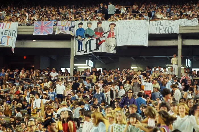 Framed Print : View of Large Crowd in Stadium with Banners Framed Print : View of Large Crowd in Stadium with Banners