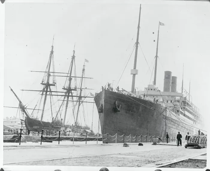 Framed Print : View of Large Ships at Pier Framed Print : View of Large Ships at Pier