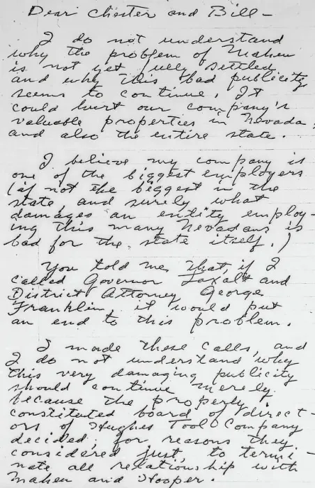 Framed Print : View of Letter Written by Howard Hughes Framed Print : View of Letter Written by Howard Hughes