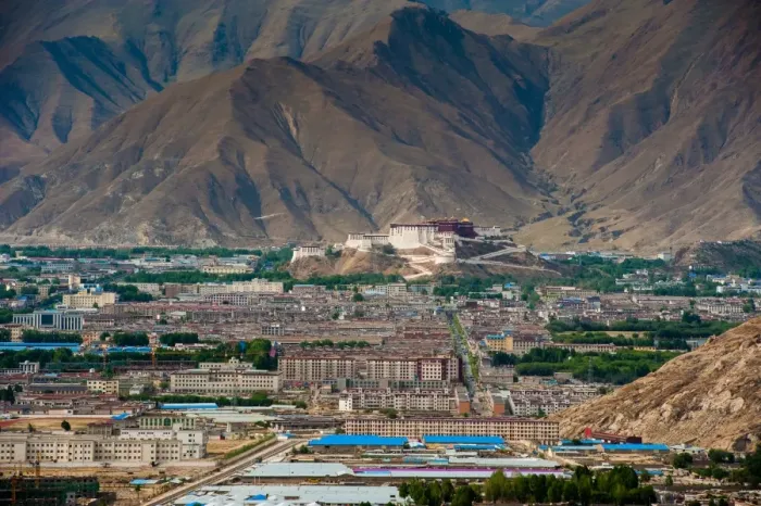 Framed Print : view of Lhasa city from distance Framed Print : view of Lhasa city from distance