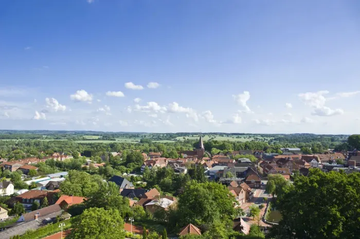 Framed Print : View of Luetjenburg as seen from Bismarckturm tower, Luetjenburg, Baltic Sea, Schleswig-Holstein, Germany, Europe Framed Print : View of Luetjenburg as seen from Bismarckturm tower, Luetjenburg, Baltic Sea, Schleswig-Holstein, Germany, Europe