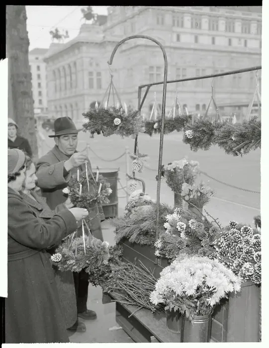 Framed Print : View of Man Selling Wreaths Framed Print : View of Man Selling Wreaths
