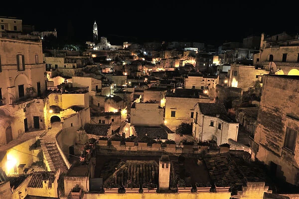 view of Matera at night