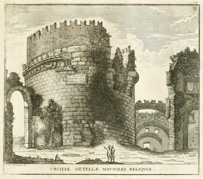 Framed Print : View of the mausoleum of Cecilia Metella, historical Rome, Italy, digital reproduction of an original 17th century painting, original date unknown Framed Print : View of the mausoleum of Cecilia Metella, historical Rome, Italy, digital reproduction of an original 17th century painting, original date unknown