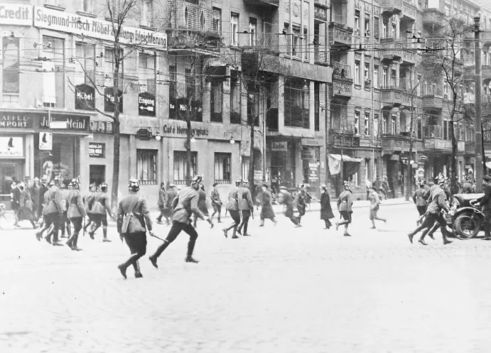 Framed Print : View of a May Day Unrest in Streets Framed Print : View of a May Day Unrest in Streets