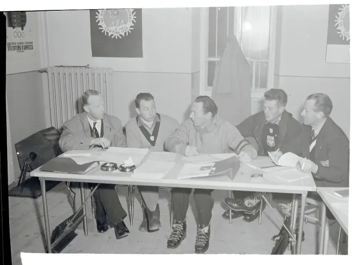 Framed Print : View of Members of Olympic Slalom Jury