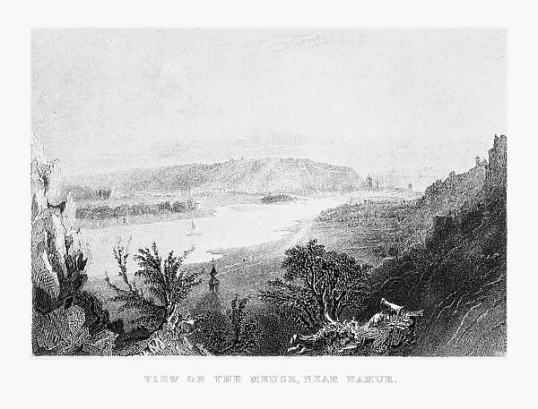 View of the Meuse River near Namur, Belgium Circa 1887