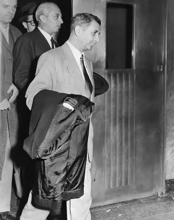 Framed Print : Side View of Meyer Lansky Holding Coat Framed Print : Side View of Meyer Lansky Holding Coat