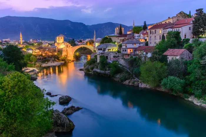 Framed Print : View of Mostar old town Framed Print : View of Mostar old town