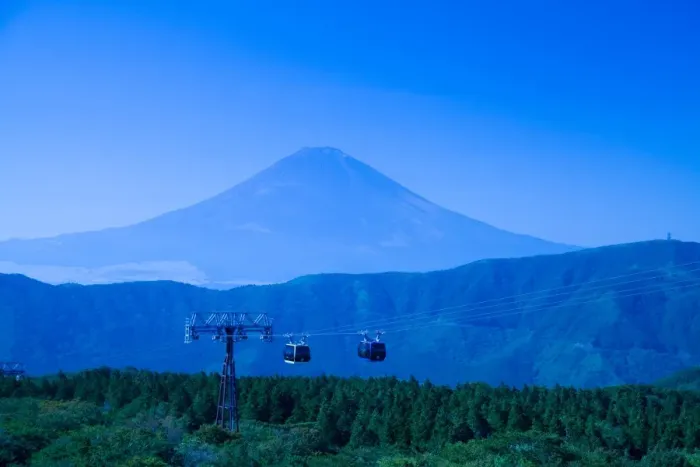 Framed Print : View of Mount. Fuji and Ropeway in Hakone Framed Print : View of Mount. Fuji and Ropeway in Hakone