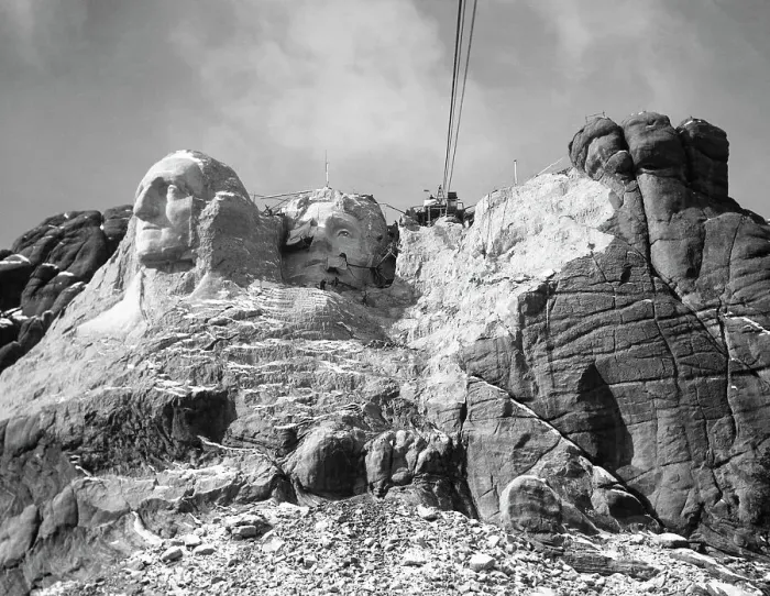 Framed Print : View of Mount Rushmore in Progress Framed Print : View of Mount Rushmore in Progress