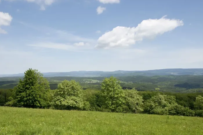 Framed Print : View from Mt Dolmar of the Thuringian Forest, Thuringia, Germany