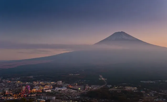 Framed Print : View of Mt. Fujiyama at night