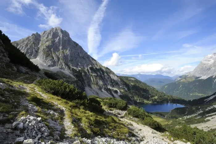 Framed Print : View of Mt Sonnenspitze above Seebensee Lake, Mt Zugspitze, right, Ehrwald, Tyrol, Austria, Europe, PublicGround Framed Print : View of Mt Sonnenspitze above Seebensee Lake, Mt Zugspitze, right, Ehrwald, Tyrol, Austria, Europe, PublicGround