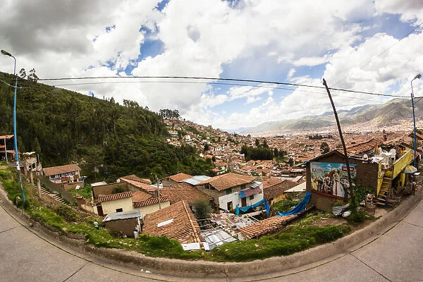 View from neighborhood San Blas in Cusco city