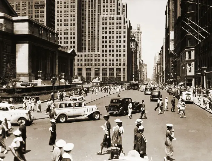 Framed Print : View of the New York Public Library