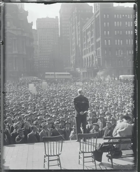 Framed Print : Back View of Norman Thomas Addressing Supporters Framed Print : Back View of Norman Thomas Addressing Supporters