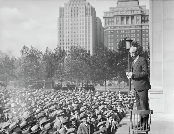 Framed Print : Side View of Norman Thomas Addressing Supporters Framed Print : Side View of Norman Thomas Addressing Supporters