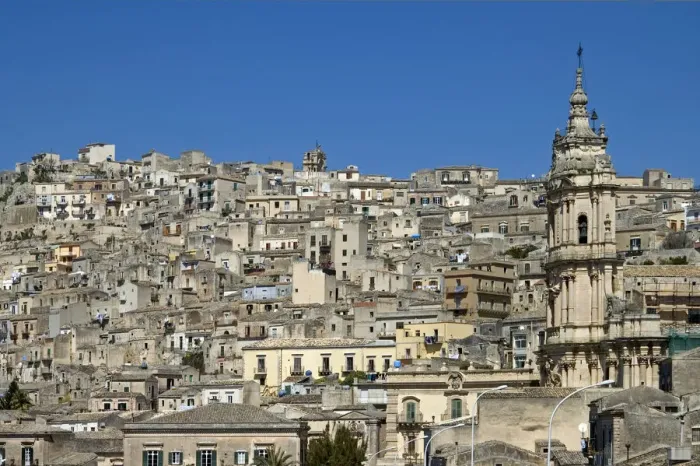 Framed Print : View at the old town with the San Giorgio Cathedral Modica Italy Framed Print : View at the old town with the San Giorgio Cathedral Modica Italy
