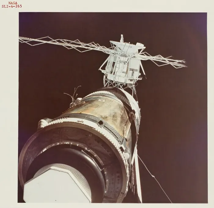 Framed Print : OWS. View of the OWS showing micrometeoroid shield missing where parasol