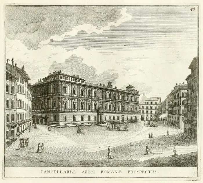 Framed Print : View of the palace, or Chancellor's Square, near Campo di Fiore, historic Rome, Italy, digital reproduction of an original 17th century painting, original date unknown Framed Print : View of the palace, or Chancellor's Square, near Campo di Fiore, historic Rome, Italy, digital reproduction of an original 17th century painting, original date unknown