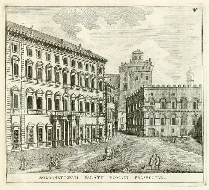 Framed Print : View of the Palace of Prince Barberini, near the Piazza delle Quattro Fontane, historical Rome, Italy, digital reproduction of an original 17th century painting, original date unknown