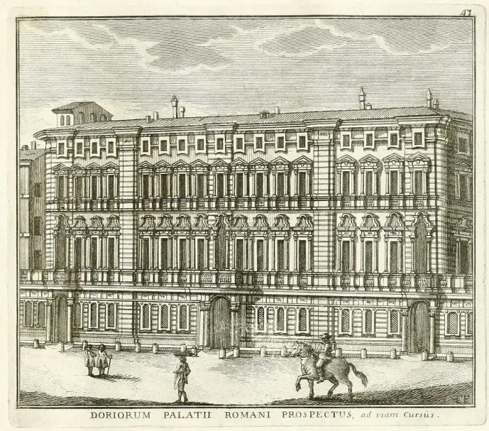 Framed Print : View of the palace of Prince Doria Pansili, from the side of the street Corso, historical Rome, Italy, digital reproduction of an original 17th century original, original date unknown Framed Print : View of the palace of Prince Doria Pansili, from the side of the street Corso, historical Rome, Italy, digital reproduction of an original 17th century original, original date unknown