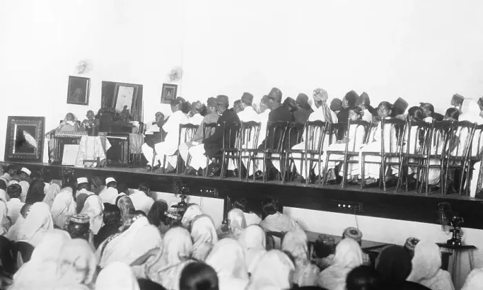 Framed Print : View of Party Celebration with Mahatma Gandhi Framed Print : View of Party Celebration with Mahatma Gandhi
