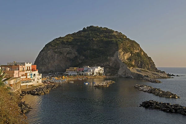 View of the peninsula, Sant Angelo, Ischia, Gulf of Naples, Italy