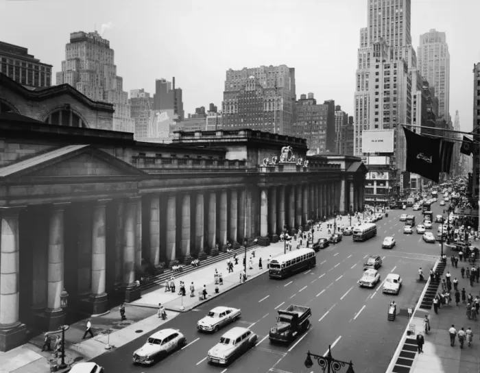 Framed Print : View Of Penn Station From Seventh Avenue Framed Print : View Of Penn Station From Seventh Avenue