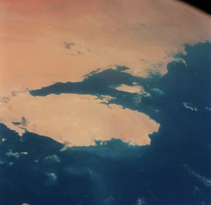 Framed Print : View of Persian Gulf from Space Framed Print : View of Persian Gulf from Space