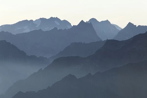View from Peterskopfl on Zillertal Alps, Ginzling, Tyrol, Austria