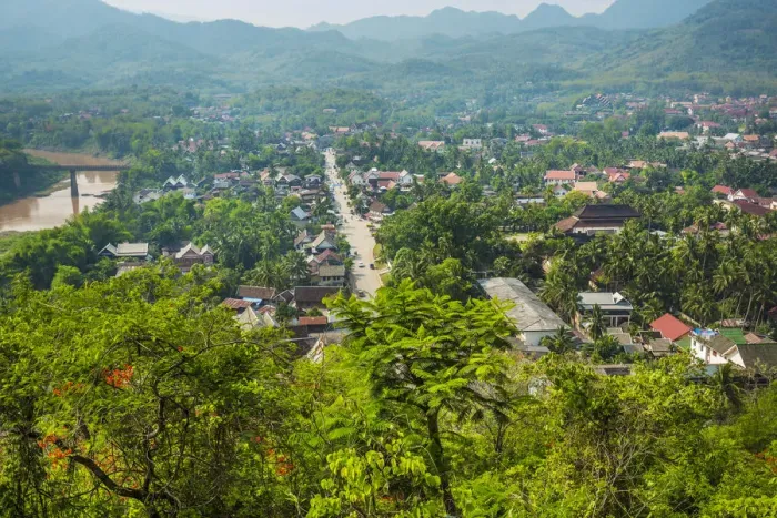 Framed Print : View from Phu Si hill in Luang Prabang Framed Print : View from Phu Si hill in Luang Prabang