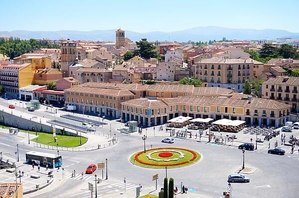View on the Plaza de la Artilleria, Segovia, Spain