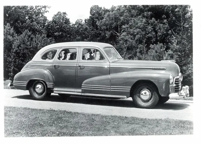 Framed Print : Side View of Pontiac Four-Door on Road Framed Print : Side View of Pontiac Four-Door on Road